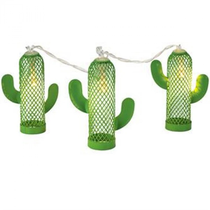 TUFEYO Pilli Yeşil Kaktüs Led Işık Zinciri Dekoratif Süs Aydınlatması