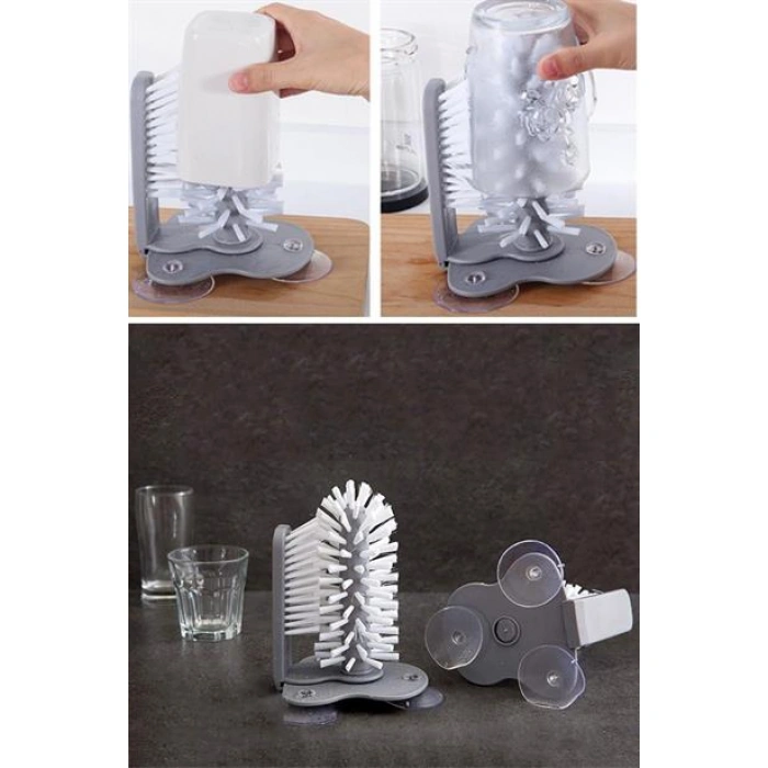 TUFEYO Pratik Kolay Fonksiyonel Vantuzlu Elde Bulaşık Yıkama Fırçası