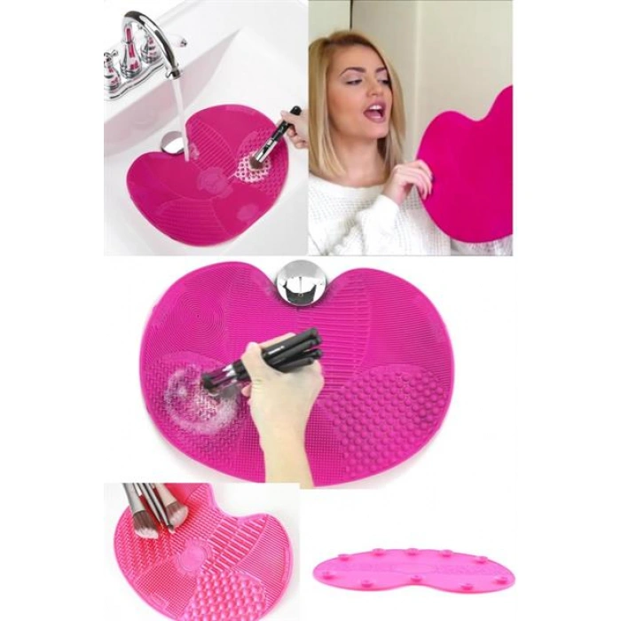 TUFEYO Pratik Kolay Makyaj Fırçası Temizleme Matı Aparatı Aleti