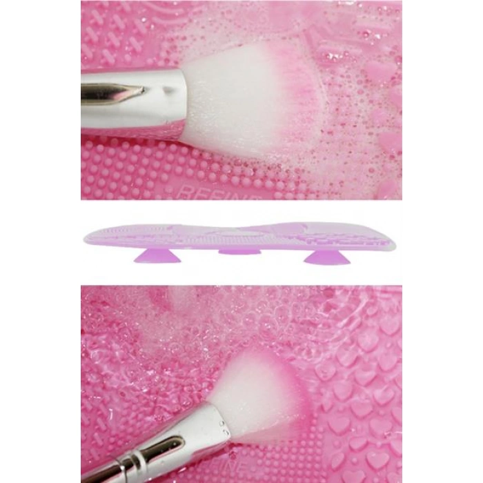 TUFEYO Pratik Kolay Makyaj Fırçası Temizleme Matı Aparatı Aleti Küçük