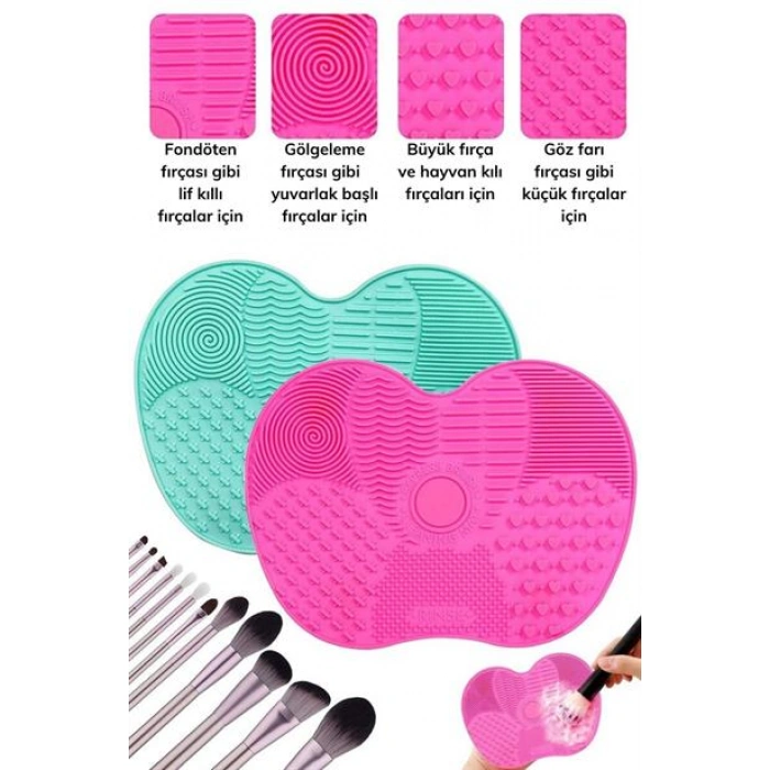 TUFEYO Pratik Kolay Makyaj Fırçası Temizleme Matı Aparatı Aleti Küçük