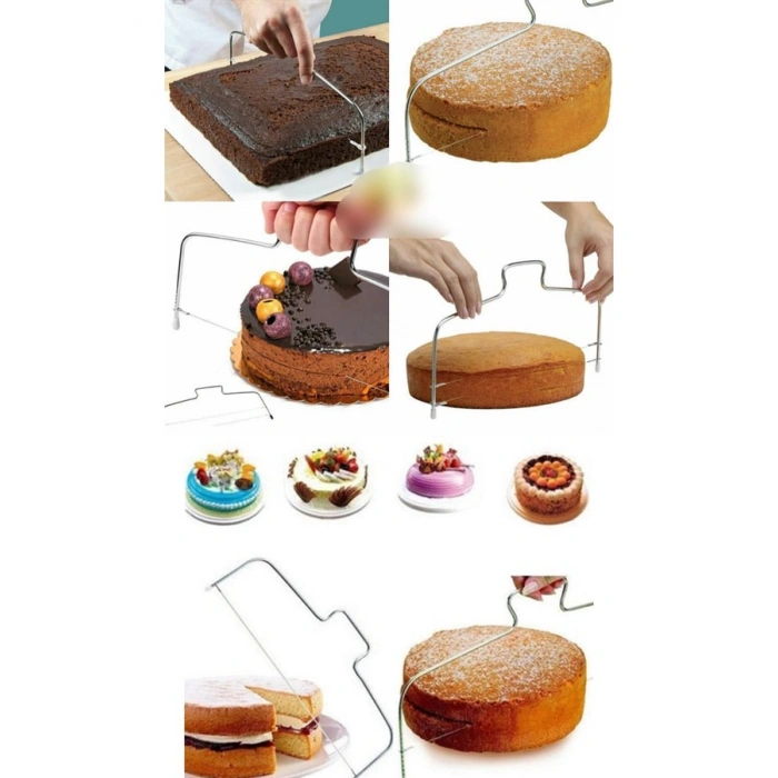 TUFEYO Pratik Kolay Pasta Kek Dilimleme Bölme Teli Kesme Aleti Aparatı