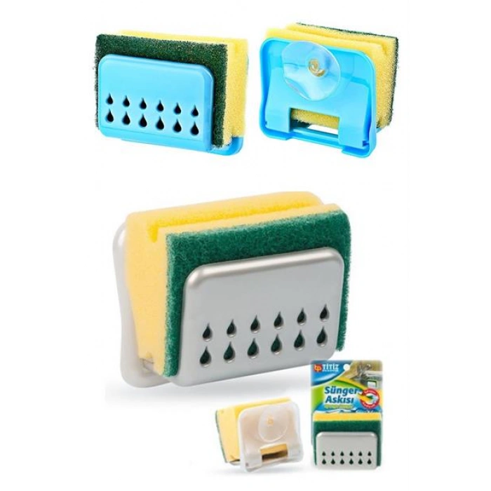 TUFEYO Pratik Mutfak Lavabo Vantuzlu Bulaşık Süngeri Askısı Aparatı