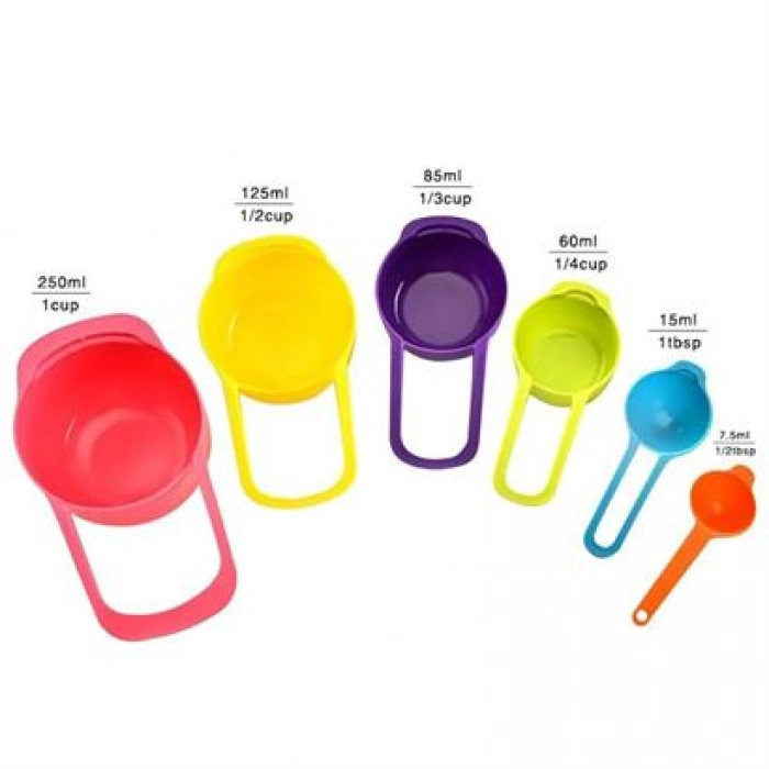 TUFEYO Pratik Ölçü Kaşığı Kabı 5li Şeker Baharat Sıvı Ölçer Aparat