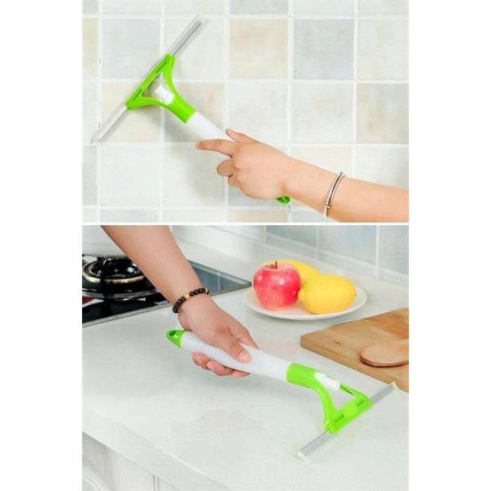 TUFEYO Pratik Spreyli Cam Sil Pencere Ayna Tezgah Duşakabin Temizleyici Püskürtmeli Silme Aparatı