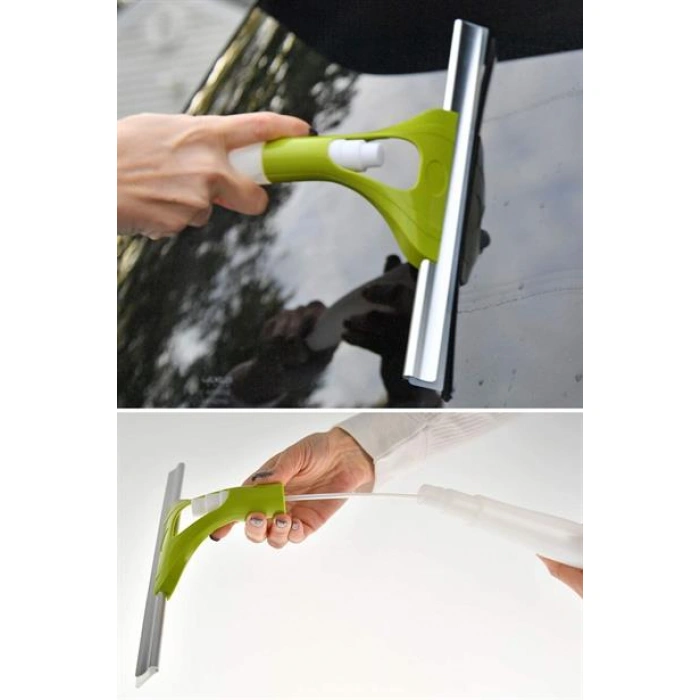 TUFEYO Pratik Spreyli Cam Sil Pencere Ayna Tezgah Duşakabin Temizleyici Püskürtmeli Silme Aparatı