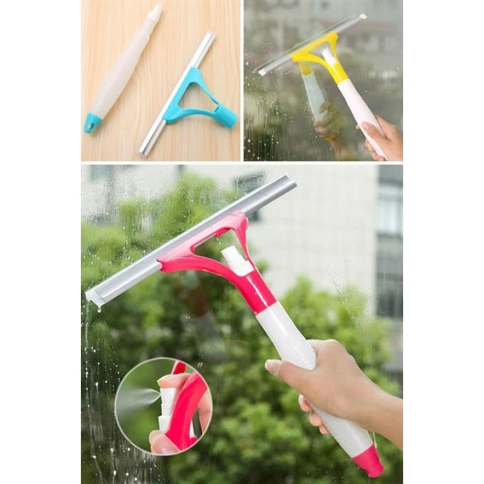 TUFEYO Pratik Spreyli Cam Sil Pencere Ayna Tezgah Duşakabin Temizleyici Püskürtmeli Silme Aparatı