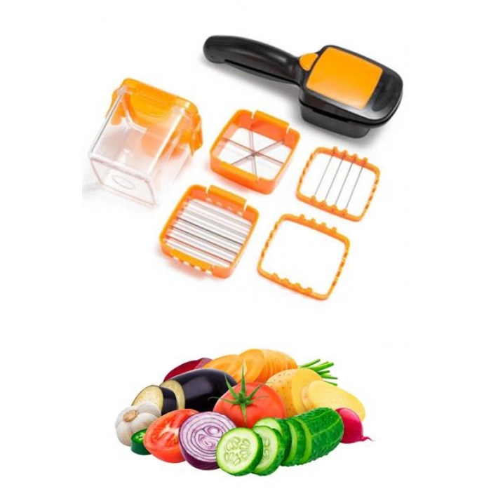 TUFEYO Quick 5 İn 1 Büyük Hazneli Pratik Hızlı Meyve Sebze Doğrayıcı Rende