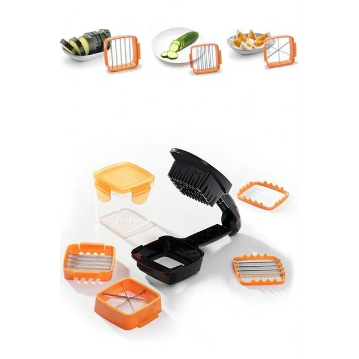 TUFEYO Quick 5 İn 1 Büyük Hazneli Pratik Hızlı Meyve Sebze Doğrayıcı Rende