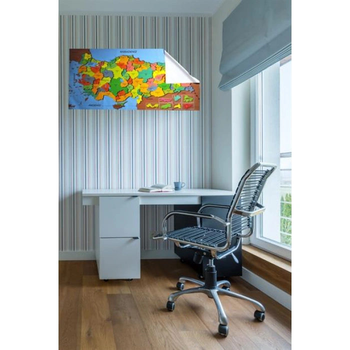 TUFEYO Renkli Türkiye Haritası Manyetik Yapıştırıcı Gerektirmeyen Duvar Stickerı 118 CM * 56 CM