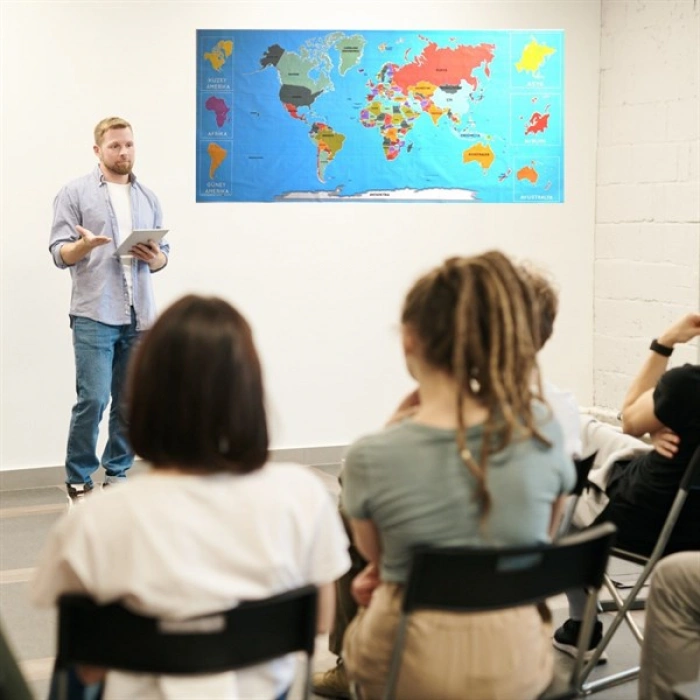 TUFEYO Renkli Atlas Dünya Haritası Manyetik Yapıştırıcı Gerektirmeyen Duvar Stickerı 118 CM * 56 CM