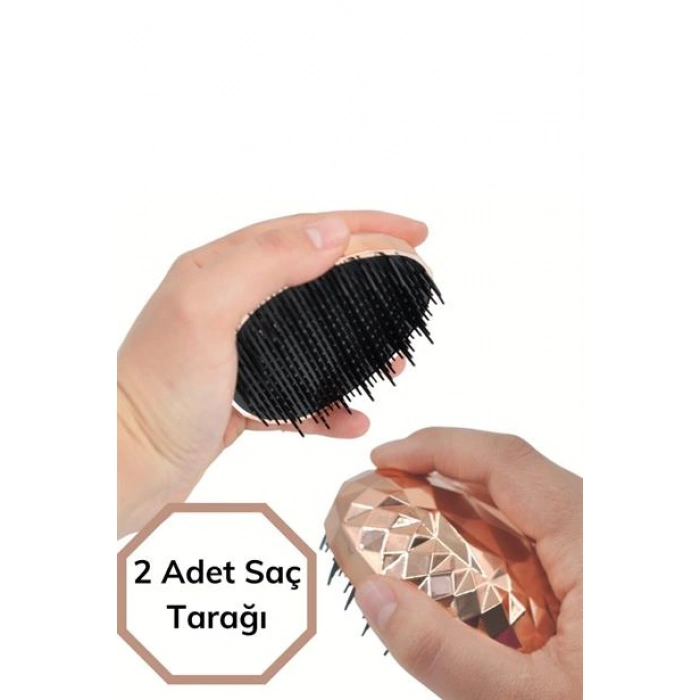 TUFEYO Rose Gold Saç Düzleştirici Tarak Geniş Aralıklı Her Saç Tipine Uygun Fırçalı Saç Düzleştiric