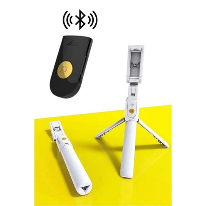 TUFEYO Sabitlenebilir Cep Telefon Tutucu  Ayarlanabilir Taşınabilir 3 Ayaklı Tripod Selfie Çubuğu