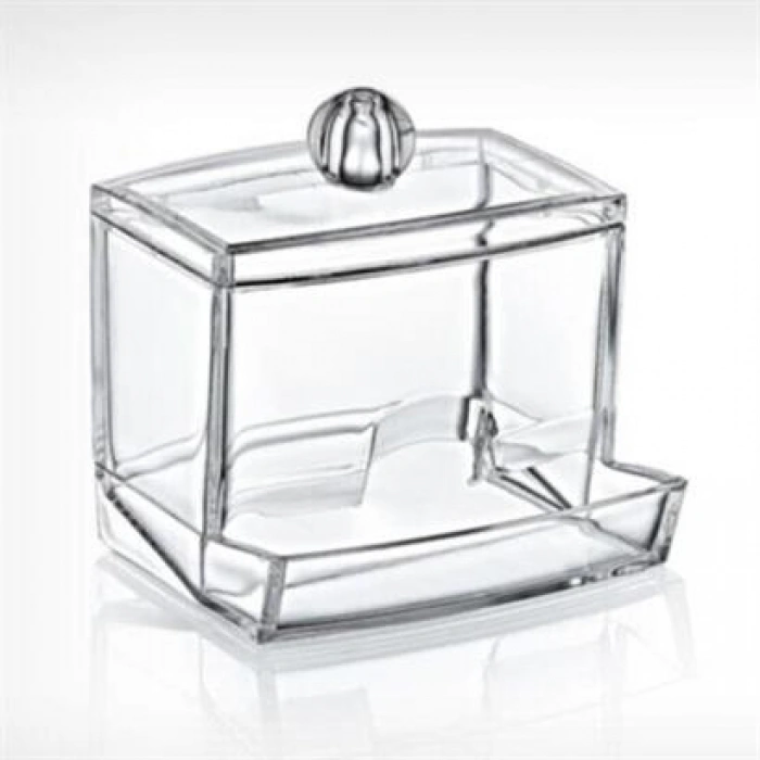 TUFEYO Şeffaf Kapaklı Kulak Temizleme Çubuğu Organizatörü Saklama Kutusu