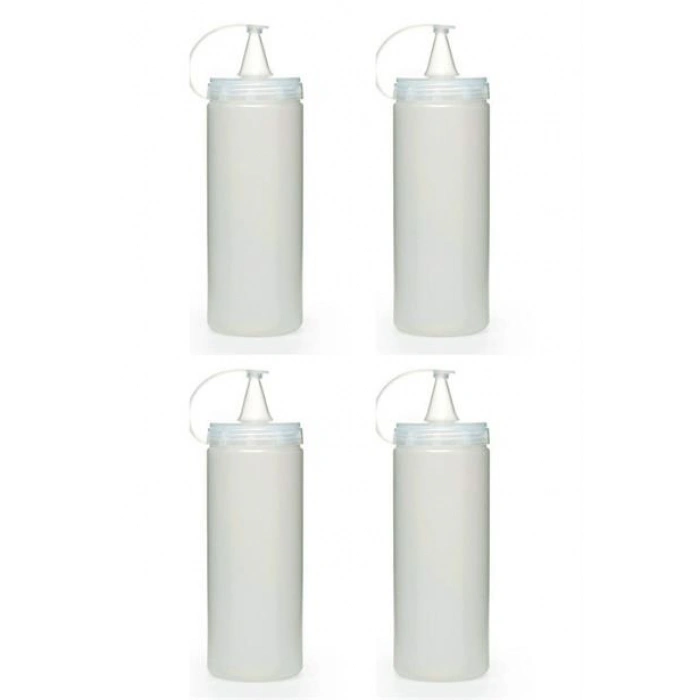 TUFEYO Şeffaf Kapaklı Sızdırmaz Yağlık Sosluk Şişesi Plastik Yağdanlık 400 ml AP-9028