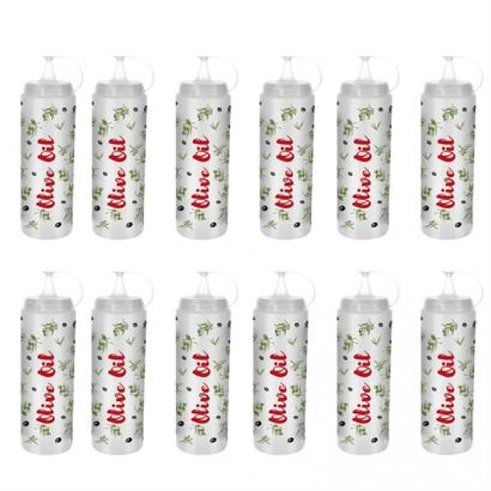 TUFEYO Şeffaf Kapaklı Sızdırmaz Yağlık Sosluk Şişesi Plastik Yağdanlık Master Chef AP-9471