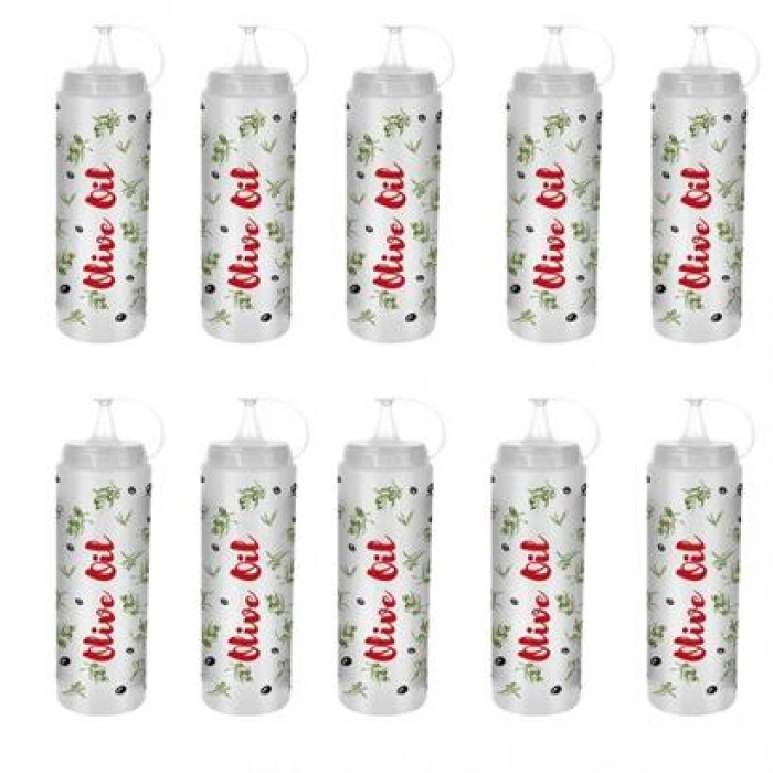 TUFEYO Şeffaf Kapaklı Sızdırmaz Yağlık Sosluk Şişesi Plastik Yağdanlık Master Chef AP-9471