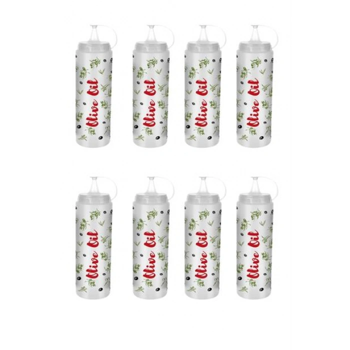 TUFEYO Şeffaf Kapaklı Sızdırmaz Yağlık Sosluk Şişesi Plastik Yağdanlık Master Chef AP-9471