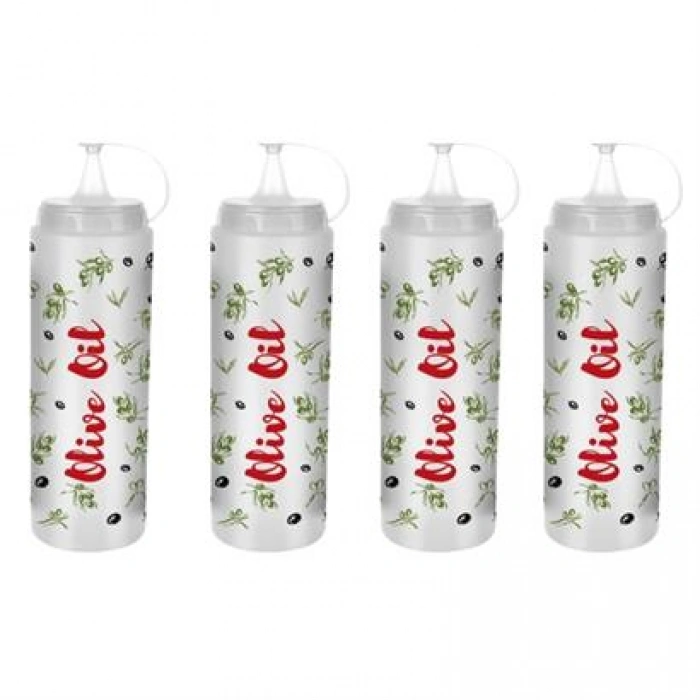 TUFEYO Şeffaf Kapaklı Sızdırmaz Yağlık Sosluk Şişesi Plastik Yağdanlık Master Chef AP-9471