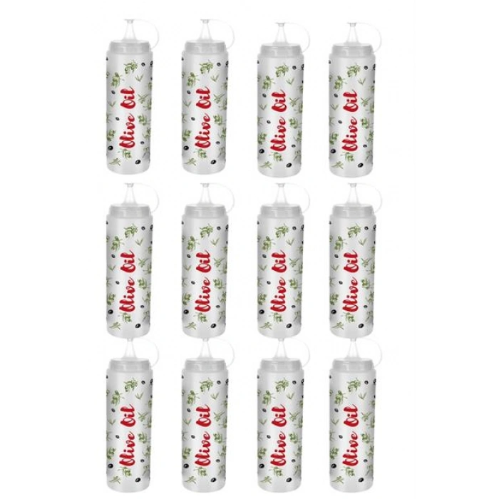 TUFEYO Şeffaf Kapaklı Sızdırmaz Yağlık Sosluk Şişesi Plastik Yağdanlık Master Chef AP-9471