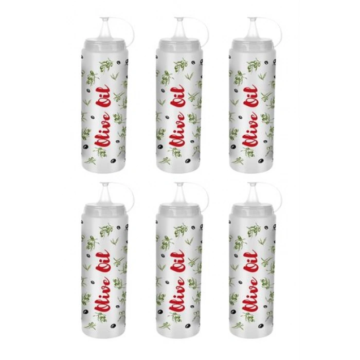 TUFEYO Şeffaf Kapaklı Sızdırmaz Yağlık Sosluk Şişesi Plastik Yağdanlık Master Chef AP-9471