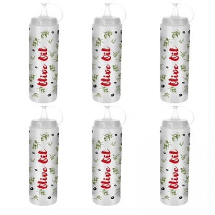 TUFEYO Şeffaf Kapaklı Sızdırmaz Yağlık Sosluk Şişesi Plastik Yağdanlık Master Chef AP-9471