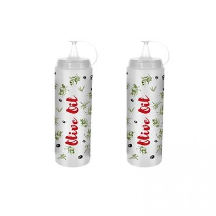 TUFEYO Şeffaf Kapaklı Sızdırmaz Yağlık Sosluk Şişesi Plastik Yağdanlık Master Chef AP-9471