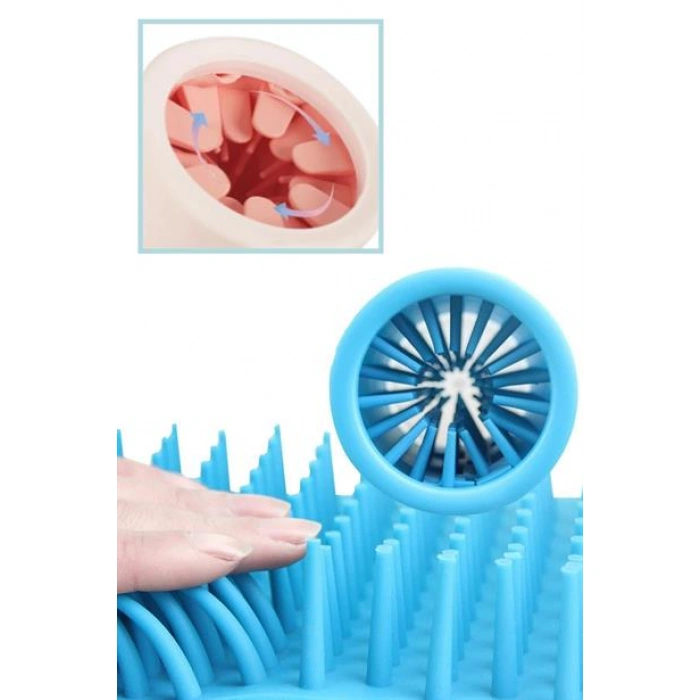 TUFEYO Silikon Jel Fırçalı Kedi Köpek Pati Ayak Temizleme Kovası Büyük