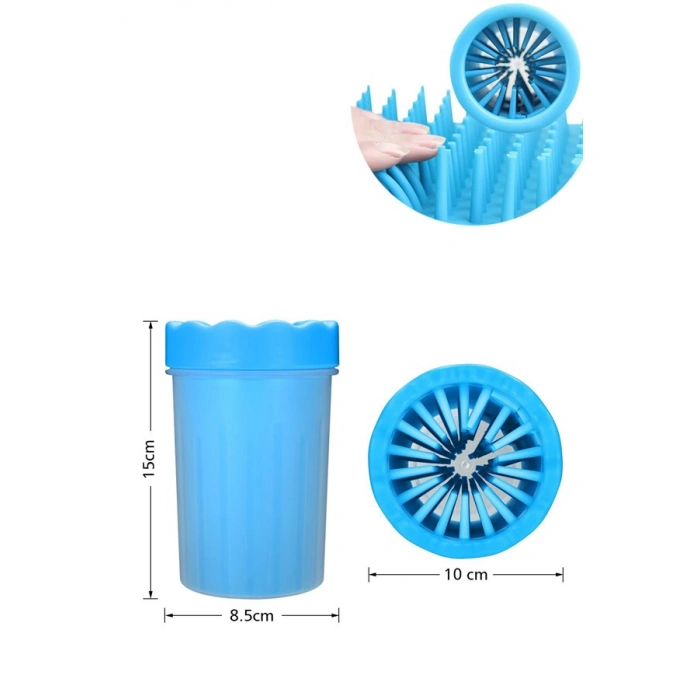 TUFEYO Silikon Jel Fırçalı Kedi Köpek Pati Ayak Yıkama Temizleme Kovası (Küçük)