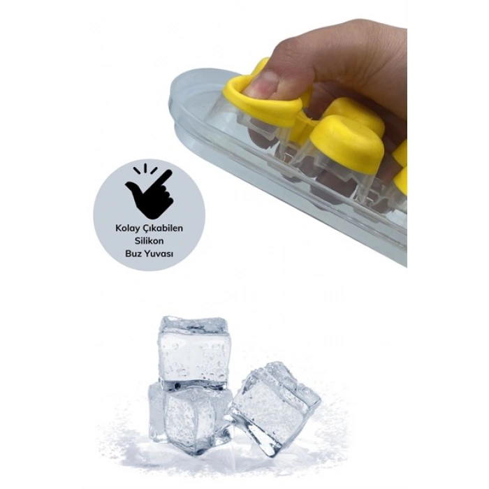 TUFEYO Silikon Tabanlı Yapışmaz Kolay Çıkabilen 12Li Buz Kalıbı
