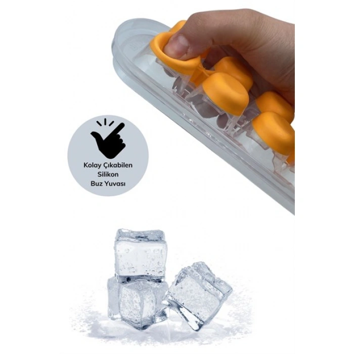 TUFEYO Silikon Tabanlı Yapışmaz Kolay Çıkabilen 12Li Buz Kalıbı