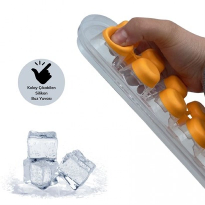 TUFEYO Silikon Tabanlı Yapışmaz Kolay Çıkabilen 12Li Buz Kalıbı