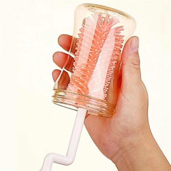 TUFEYO Silikon Uçlu Ekstra Yumuşak Kıllı Sağlam Kavanoz Bardak  Şişe Ve Biberon Temizleme Fırçası