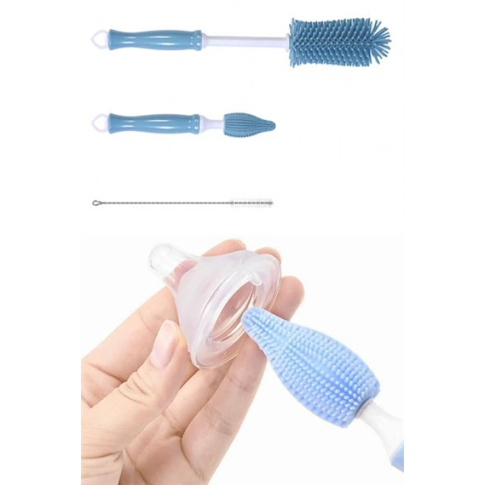 TUFEYO Silikon Uçlu Ekstra Yumuşak Kıllı Sağlam Kavanoz Bardak  Şişe Ve Biberon Temizleme Fırçası