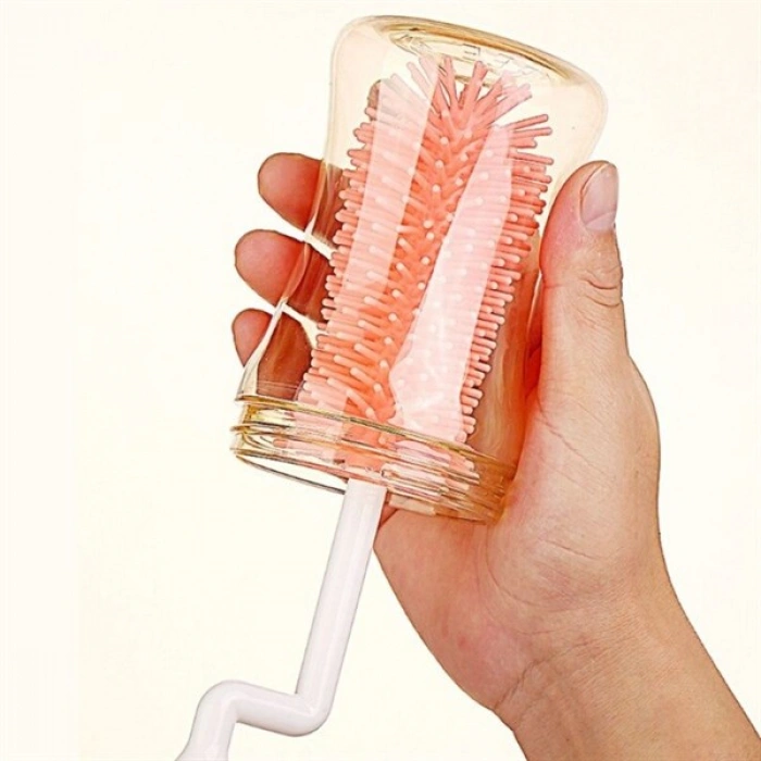 TUFEYO Silikon Uçlu Ekstra Yumuşak Kıllı Sağlam Kavanoz Bardak  Şişe Ve Biberon Temizleme Fırçası