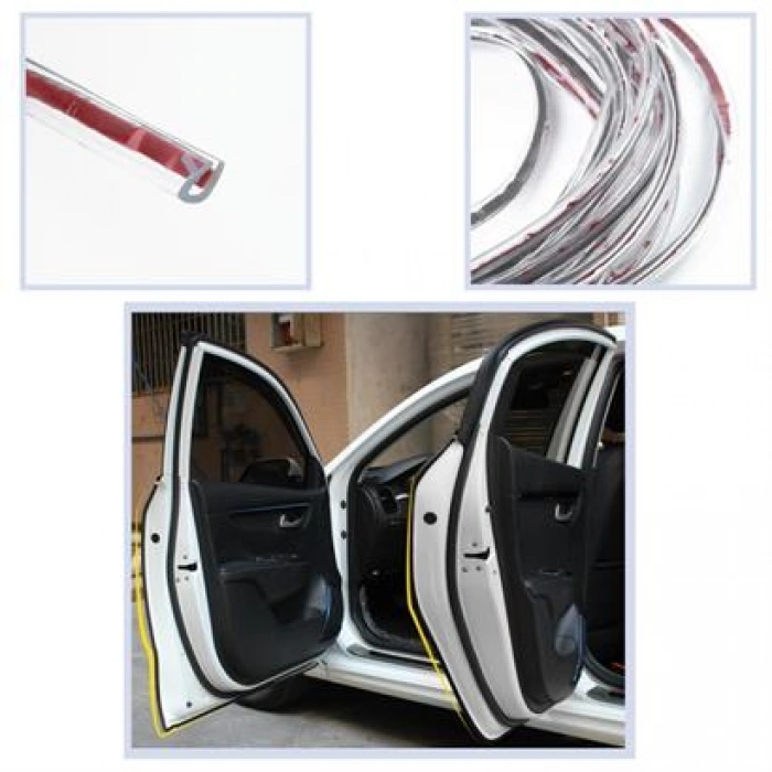 TUFEYO Silikonlu Araç Kapı Koruma Fitili Kapı Çarpma Çizik Önleyici Fitil 5 Metre 3M Bant
