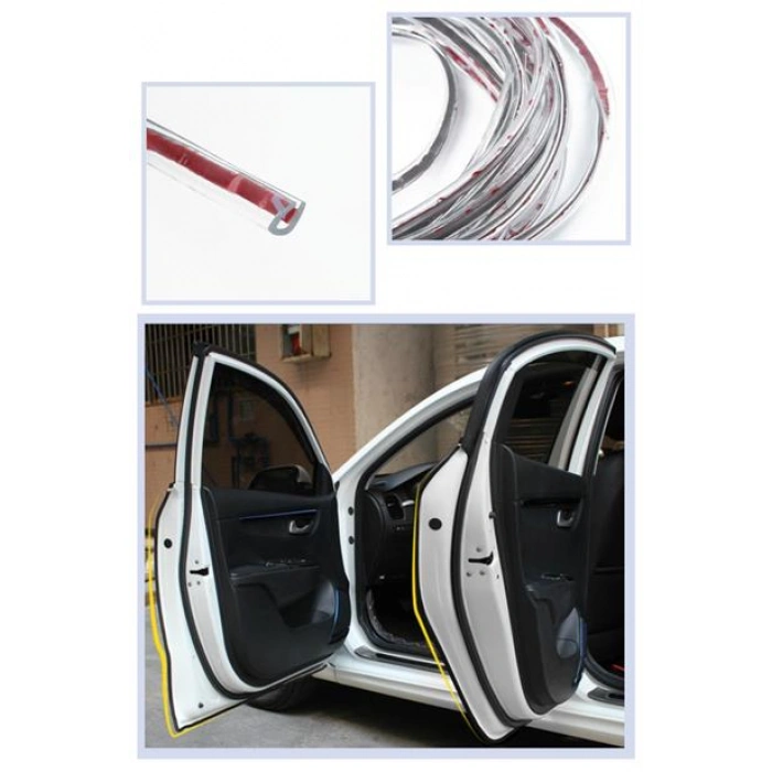 TUFEYO Silikonlu Araç Kapı Koruma Fitili Kapı Çarpma Çizik Önleyici Fitil 5 Metre 3M Bant