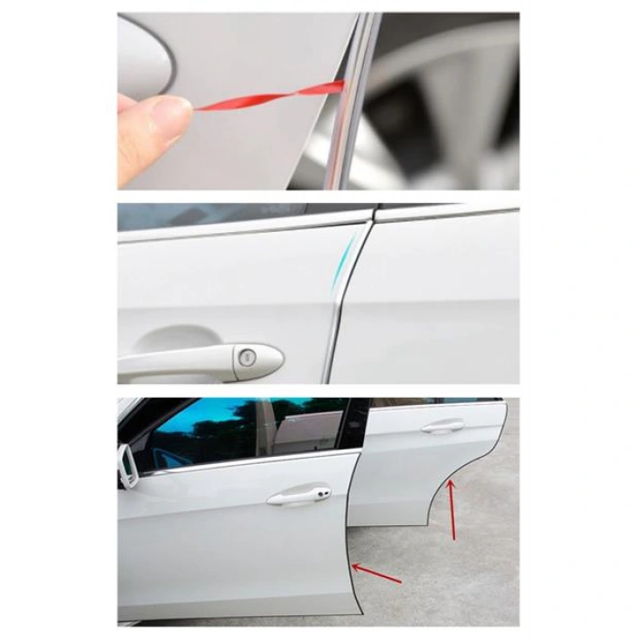 TUFEYO Silikonlu Araç Kapı Koruma Fitili Kapı Çarpma Çizik Önleyici Fitil 5 Metre 3M Bant