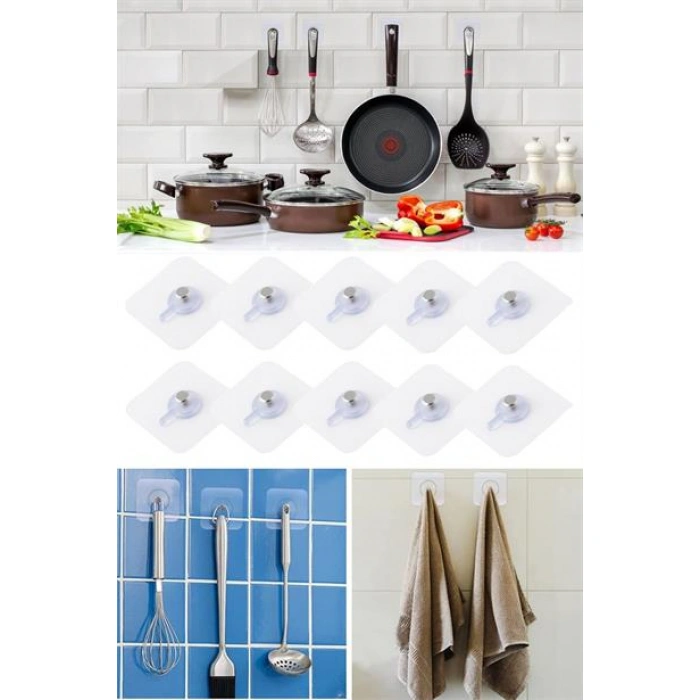 TUFEYO Süper Güçlü Çerçeve Askısı Pin Delgisiz Vidalı Tırnak Kanca Yapışkanlı Raf Tutucu Askı 5li