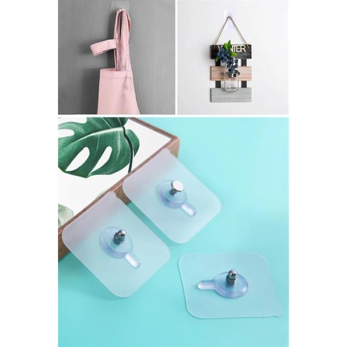 TUFEYO Süper Güçlü Çerçeve Askısı Pin Delgisiz Vidalı Tırnak Kanca Yapışkanlı Raf Tutucu Askı 5li