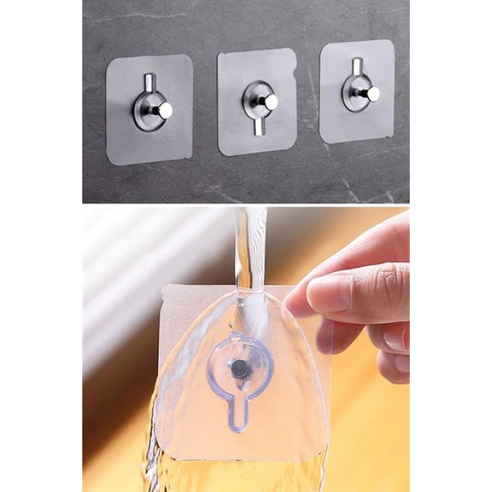 TUFEYO Süper Güçlü Çerçeve Askısı Pin Delgisiz Vidalı Tırnak Kanca Yapışkanlı Raf Tutucu Askı 5li