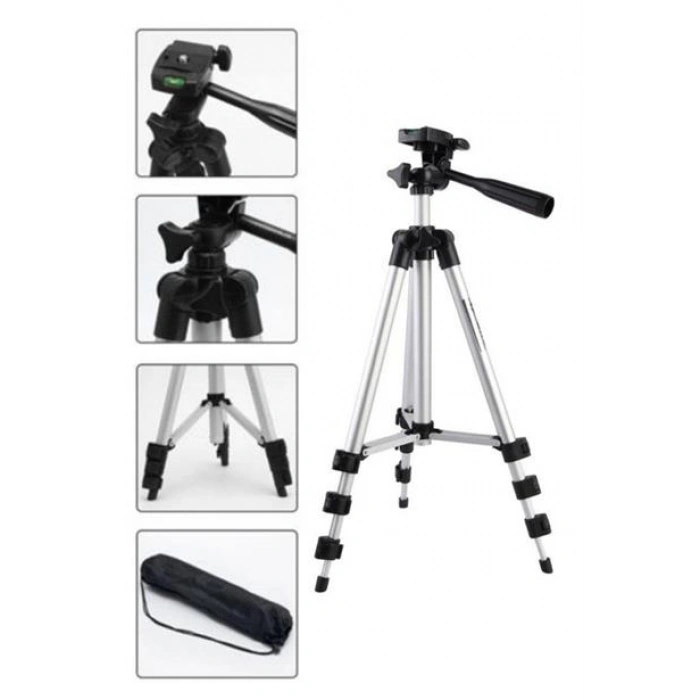 TUFEYO Taşıma Çantalı 130 cm Profesyonel Alüminyum Kamera Tripodu