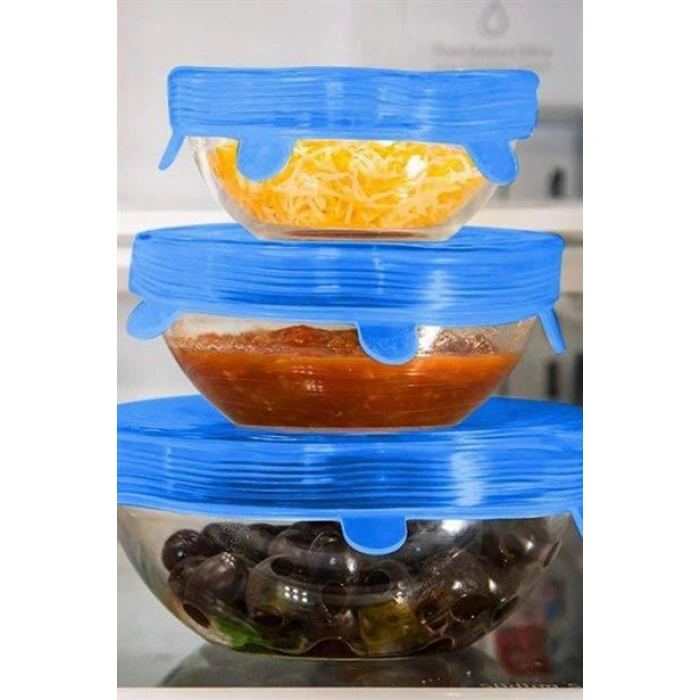 TUFEYO Tazeliği Koruyan 6lı Silikon Streç Gıda Saklama Koruma Kapakları