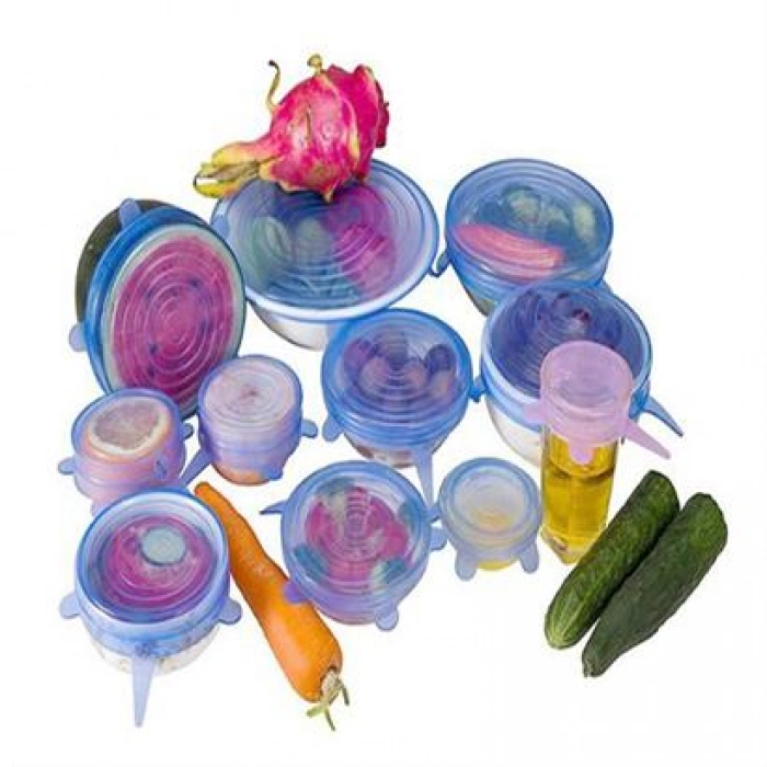 TUFEYO Tazeliği Koruyan 6lı Silikon Streç Gıda Saklama Koruma Kapakları