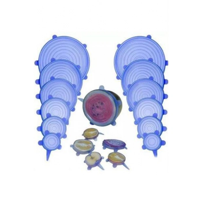 TUFEYO Tazeliği Koruyan 6lı Silikon Streç Gıda Saklama Koruma Kapakları