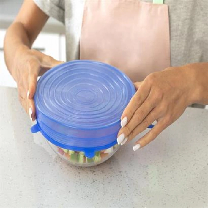 TUFEYO Tazeliği Koruyan 6lı Silikon Streç Gıda Saklama Koruma Kapakları