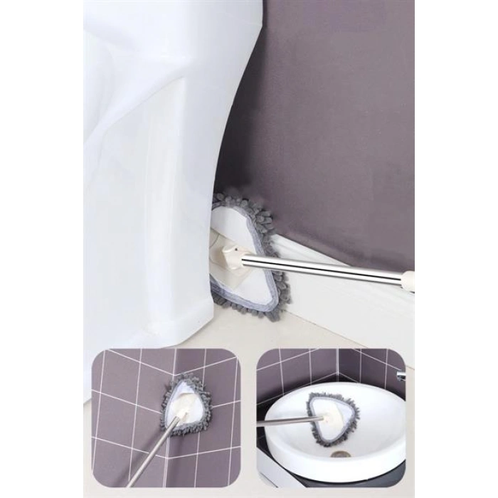 TUFEYO Teleskopik Saplı 150 cm Üçgen Mop Cam Duvar Tavan Fayans Parke Temizleyici Mop