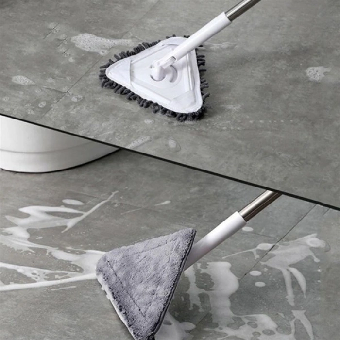 TUFEYO Teleskopik Saplı 150 cm Üçgen Mop Cam Duvar Tavan Fayans Parke Temizleyici Mop