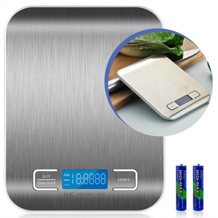 TUFEYO TF 1002 Hassas Ölçümlü  Maksimum 5 Kg Kapasiteli Led Ekran Platin Dijital Mutfak Tartısı