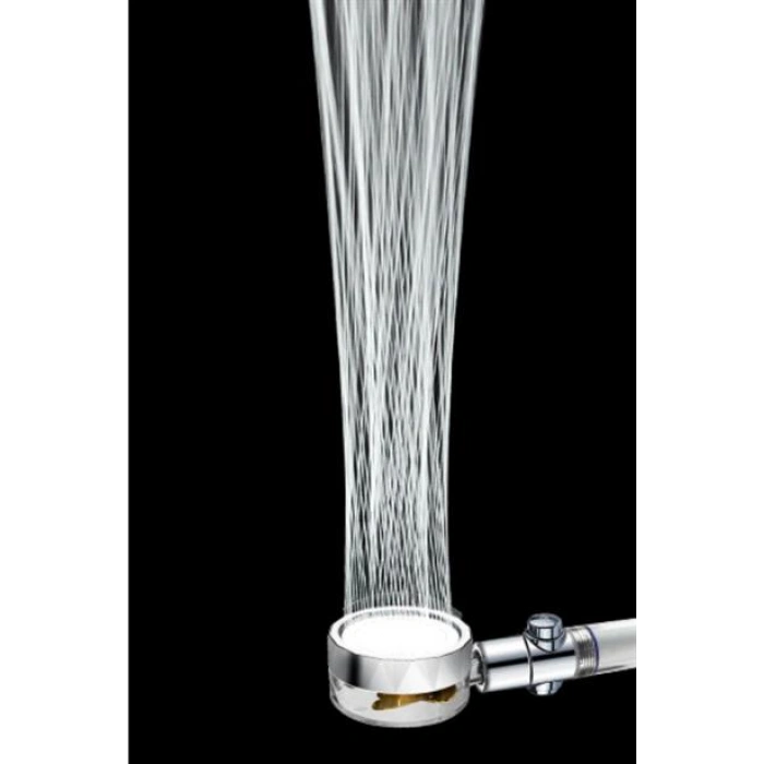 TUFEYO Turbo Pervaneli ve Filtreli Su Tasarruflu 360 Derece Dönebilen Tazyikli Duş Başlığı